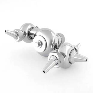 304不锈钢外丝牛角清洗卫生级内丝角式自动双循环万向喷淋洗罐器