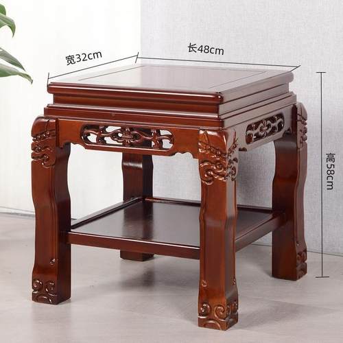 实木新架中式仿古高档榆木花盆景厅鱼LZJ缸承重花底座客架书房玄