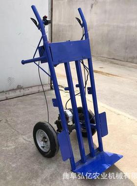 工地用电动斗平板车4面8双轮手推鸡公V灰车粮食PVV粉搬运车果园运