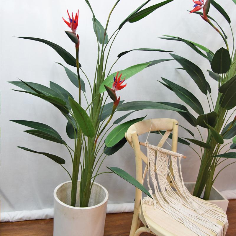 仿真花旅蕉散尾葵假盆植物栽竹屏风叶956遮挡植物装饰橱窗客厅人