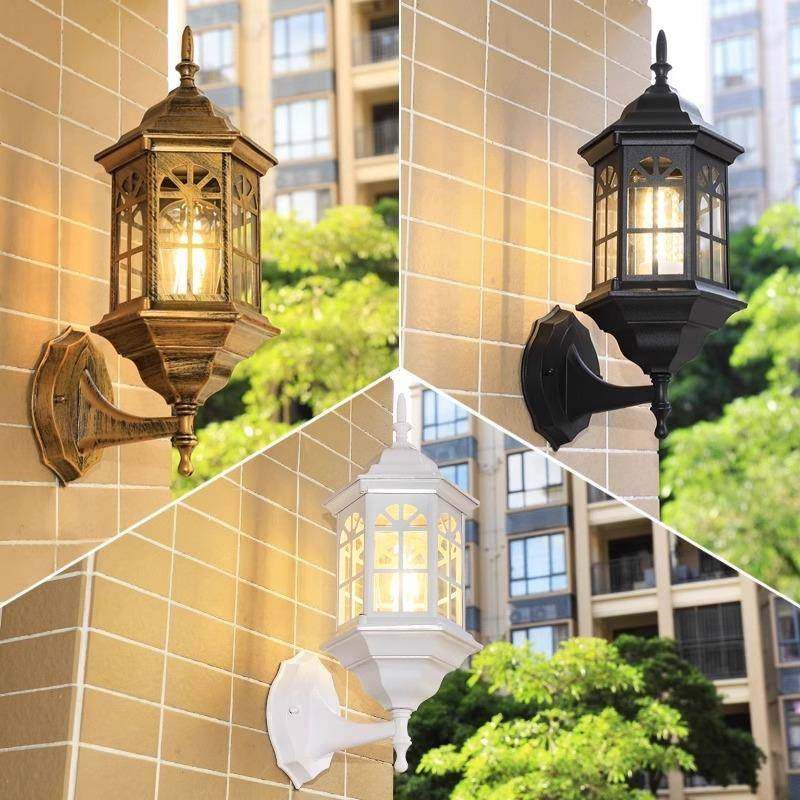 欧式户外花L走E水D壁灯现代简约无品牌/廊室外防灯别墅园阳台庭院