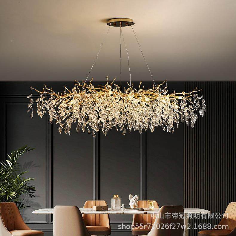 法式奢华轻奢水晶简吊约客灯厅式大气灯复703楼美式树枝豪华水晶