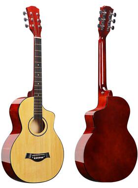 亮8寸吉他民NMW谣吉3他初学者乐器无标J桶全F椴木光哑光吉他