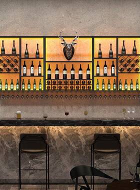 清吧吧.C0024台挂酒柜酒架啤酒展示架酒架吧酒架子壁酒工业风酒红