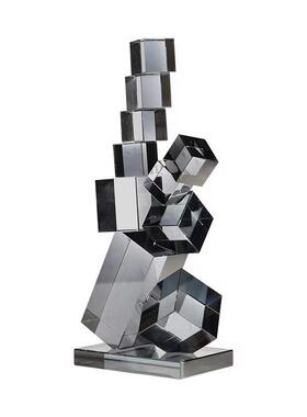 现代创意饰简塑约地雕水晶几何OHO摆件客厅玄关样板间装品客厅落