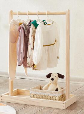 帽衣衣架木幼婴小衣架落架地儿童落地松实木ZCI衣柜幼儿园临时架