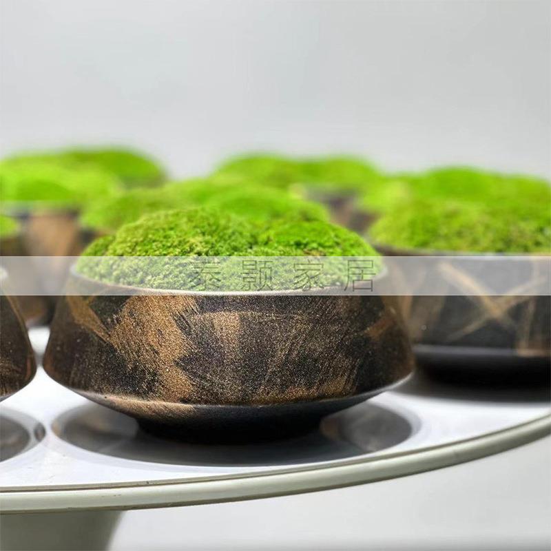 中式花艺仿真绿植观样房客BBL厅板售楼处面永新生植物青苔盆栽桌