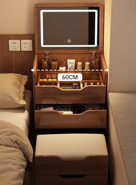 翻盖梳妆NZC台柜一体小型卧室收角化妆桌新款迷转你窄缝床头书桌