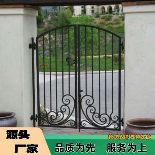 铁艺大门别墅花园乡村家用双开门进户防盗门铁艺栅栏门小门庭院门