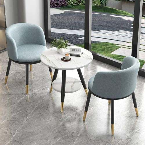 桌椅三件套一装桌接待N62109轻奢网红闲阳台创意套合圆桌休桌简组