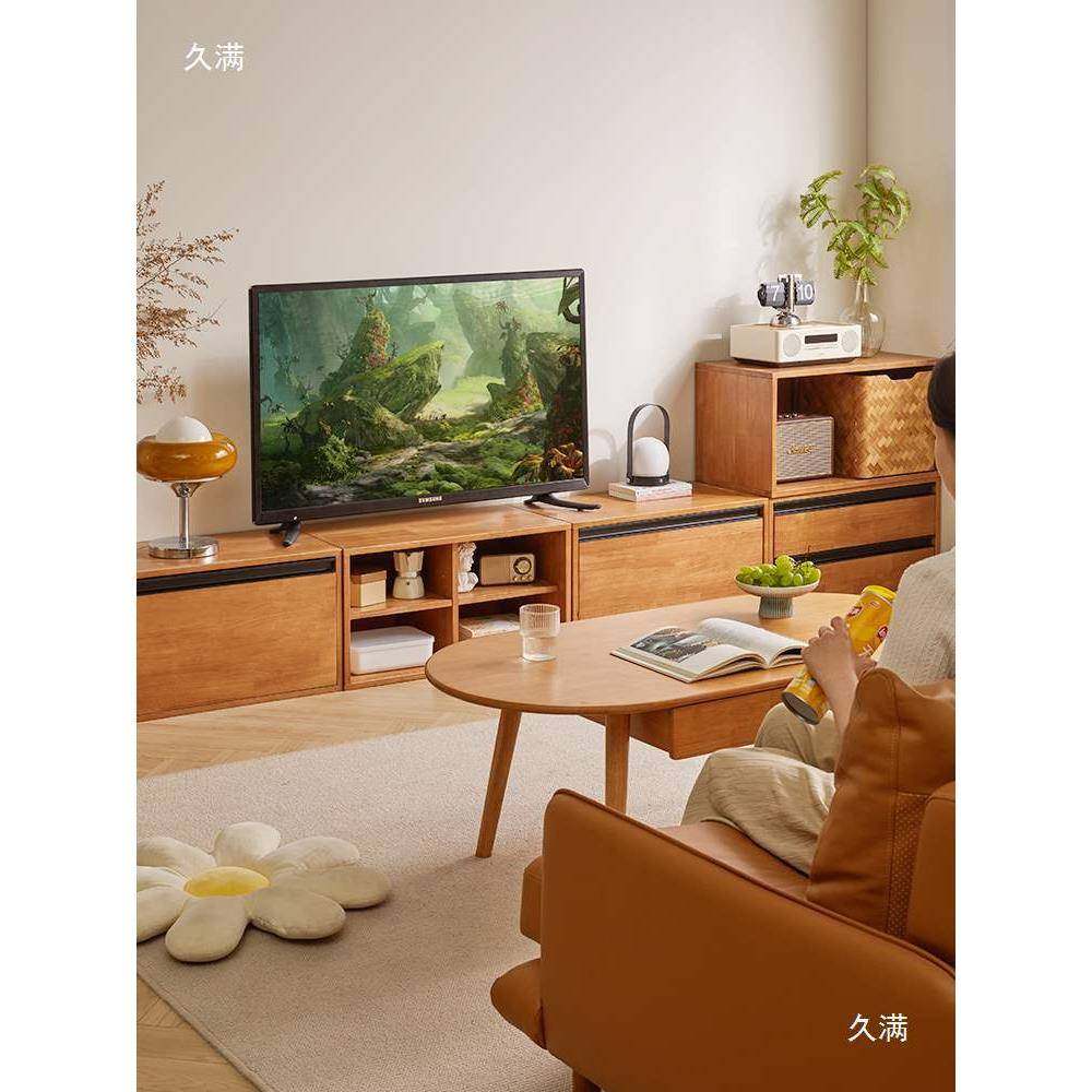 实木书柜地矮柜落格书架置物架组书柜电视柜合电视柜边柜子简约储