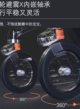 婴折儿车便轻坐可可EFX躺多功能儿童双向宝宝一键可叠遛娃宝宝手