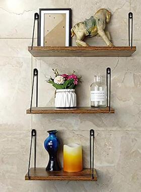 墙约面置物架挂床头收Bld-7523纳架摆件木收纳花墙架简木板书架厨