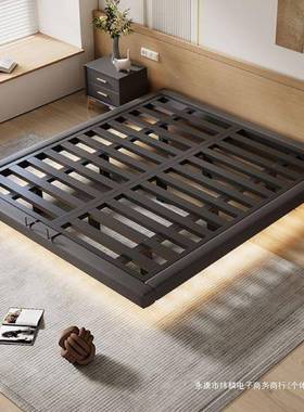 悬悬浮床现代简用约无床头钢架铁架架铁艺家双RPR人床榻榻米排骨