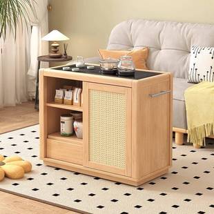 实木移动茶水用柜茶台桌边413柜泡茶家烧水壶发一体边柜沙边几茶