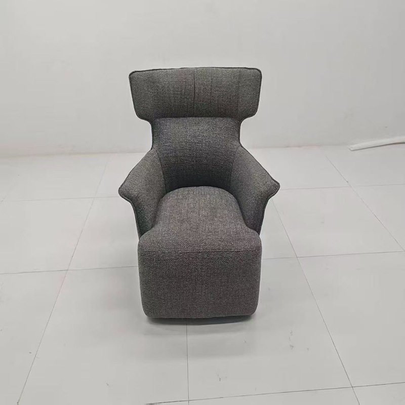 意式单人沙发椅轻奢客厅阳台设计师极简休闲洽谈样板间磨砂布椅子