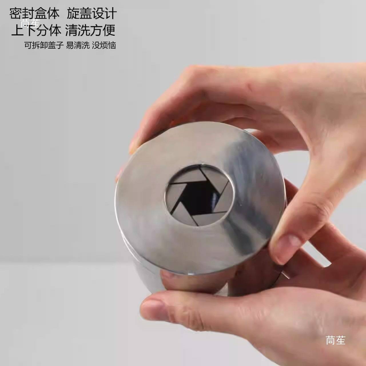 欧式轻奢不锈钢旋转式带盖防飞灰烟灰缸书房客厅茶几饰品其他雕刻