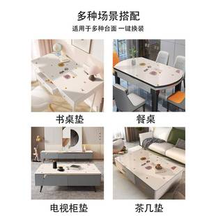 CWL桌椭圆形餐桌垫油防水防烫c免洗pv软玻璃桌面保护垫圆防布可折