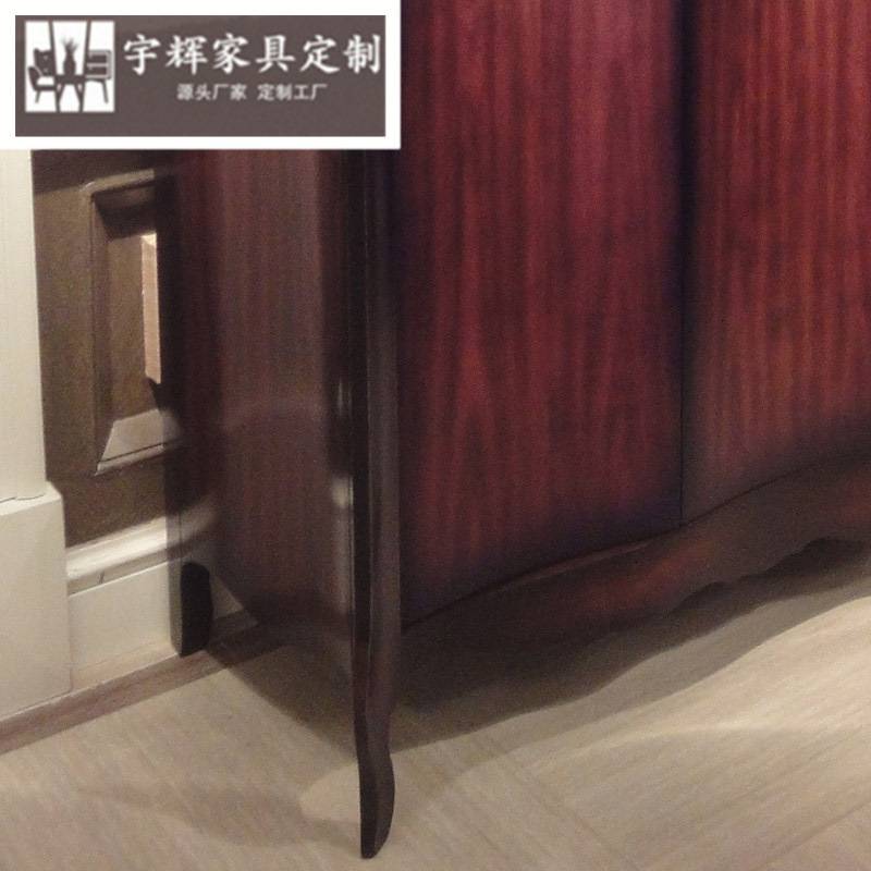 欧式衣柜法式高档衣橱 木质酒红色整体衣橱四门实木雕刻衣柜