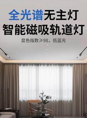 智能磁光吸轨道灯入嵌式客厅无主灯照明调光色调全谱RPDled线性灯