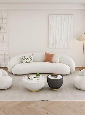 沙发新款奢轻腰果弧形沙发客OAP网直厅播民宿公寓红办公接待小户