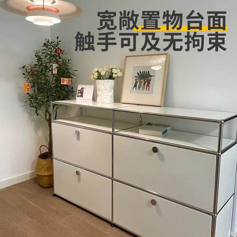 中边古代USM不锈钢餐餐柜饰电视柜现简约家用客厅装杂物两组两层