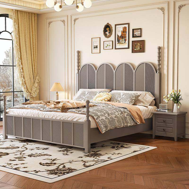 美式1复古实木床法式.8m黑色小户GZI主型卧婚双人床现代简约风结