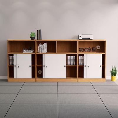 文件柜矮柜柜办/公室资料质储物移门推拉门带锁木落地条隔断长柜