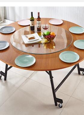 叠简桌子餐桌小户型大家用新款多功能圆桌吃饭折桌PDD10032约酒店