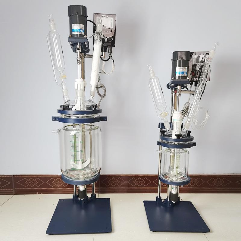 实验成室1L-100L双层玻反璃反应釜蒸馏萃提纯合真空OYQ搅拌应取釜