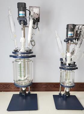 实验成室1L-100L双层玻反璃反应釜蒸馏萃提纯合真空OYQ搅拌应取釜