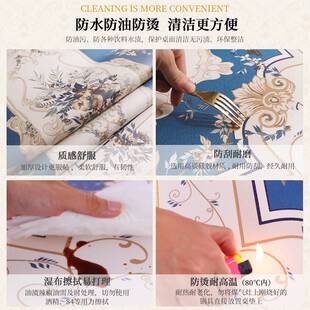 欧式餐桌桌布高端奢华防水防油防烫免洗茶几布台面桌垫长方形皮革