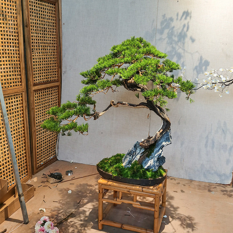 迎客松大型仿真树中式室内造景