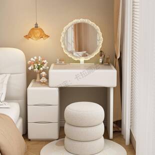 小c户型实木妆台卧风室奶油60m现代简约斗柜化妆桌无品牌 收纳柜