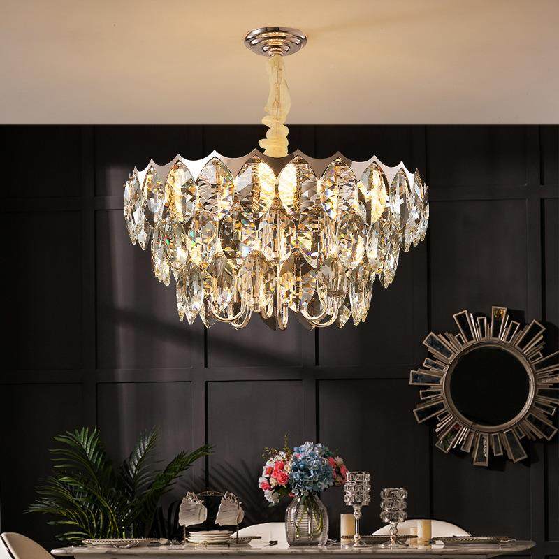 LDDL餐厅档水晶吊灯LL8098后现代轻奢饭厅灯高奢大气长华圆形餐桌,家装灯饰光源,智能吊灯,淘宝优惠券,粉丝福利购,淘宝优惠卷