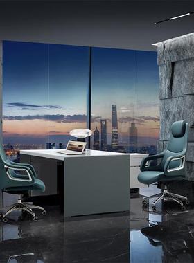 老板椅用椅班舒适家久坐办公转椅皮椅大椅电脑HKY椅办公室休闲椅