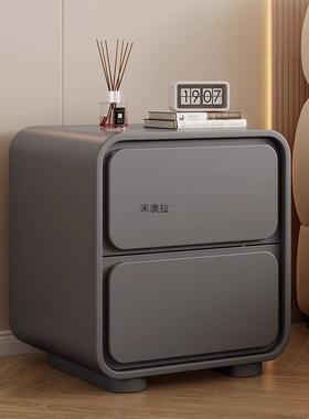 奶油风床头柜皮头革免装床收纳柜家用卧室床头柜子小型床边安9798