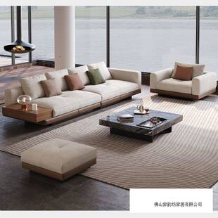 意式简约舒适棉麻布艺沙发宋式美学极简客厅大平层会客民宿沙发