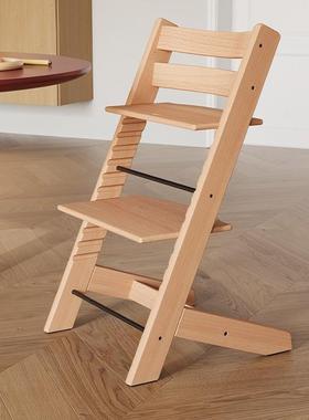 长QWD?儿童成长椅榉木餐椅婴多功木能吃饭座椅实儿升降椅子儿童成