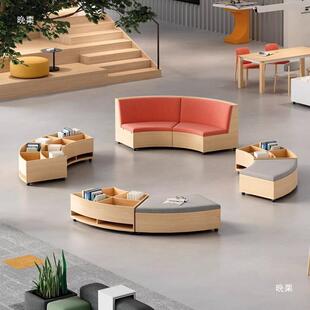 款学校馆阅可读区书架沙发阅览tj#sdhlz室本馆休息区书柜沙发新移