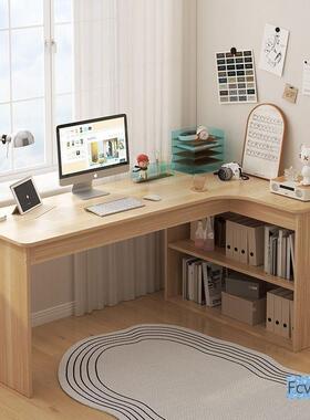 梦帆组合型电脑书柜转角角实木书书架拐一体桌桌学UMK生桌学习桌