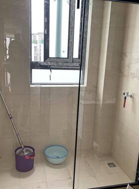 形整体简易淋浴房体浴方室弧扇形璃隔断玻卫生间干湿整分离沐9757