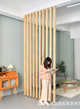 简免打A5568孔木条隔断办公室格栅饰实木立屏风隔断客厅入户约柱