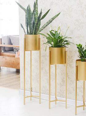 花架金色铁艺花架地墙式客厅三角单层绿角70558萝花盆架落单个摆