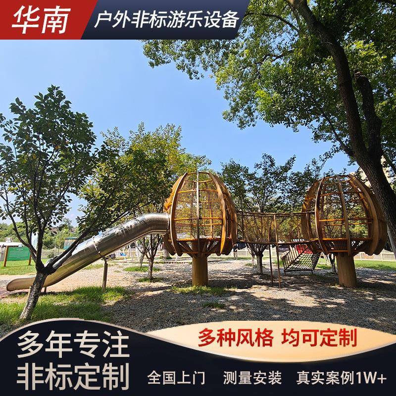 组合滑梯树屋儿童户外滑梯主题乐园亲子游乐户外网红大型滑梯设备图片