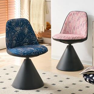 意式单人沙发椅化妆椅设计师简约旋转休闲椅高级化妆凳轻奢单人椅