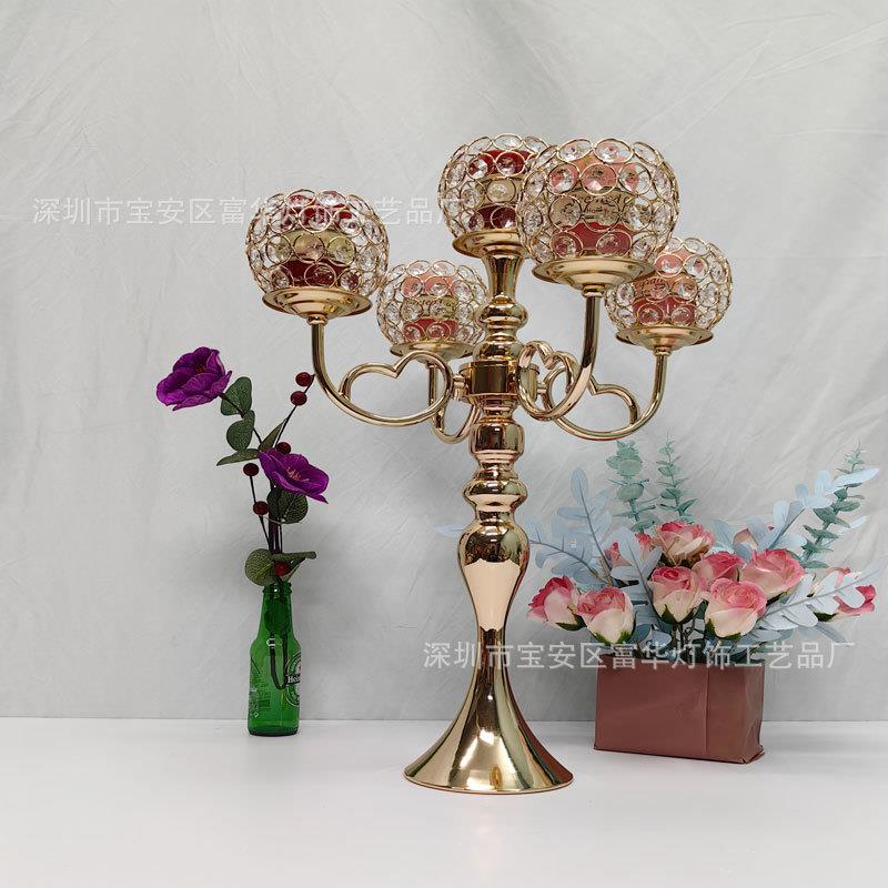 婚庆道具水晶烛台摆件复古浪漫婚庆道具烛光晚餐餐厅酒店家居装饰