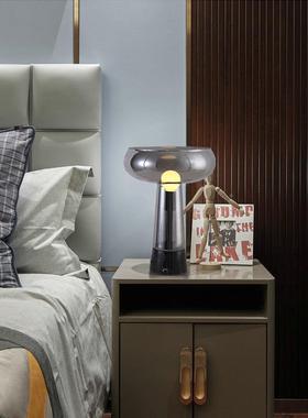 摆现代茶色玻璃客厅台灯卧室后房间简创意床头柜80944灯家居约装