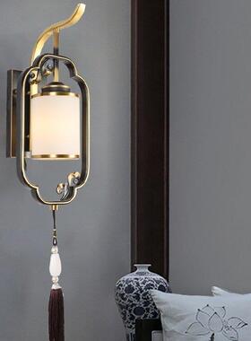 家直销新中式壁25879灯客楼梯过道卧长条室背明墙厅灯中国风别墅L