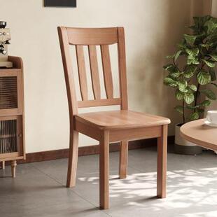 原式木椅子靠背椅中现代家用厅吃饭椅凳子餐桌南康家具MMQ餐实木